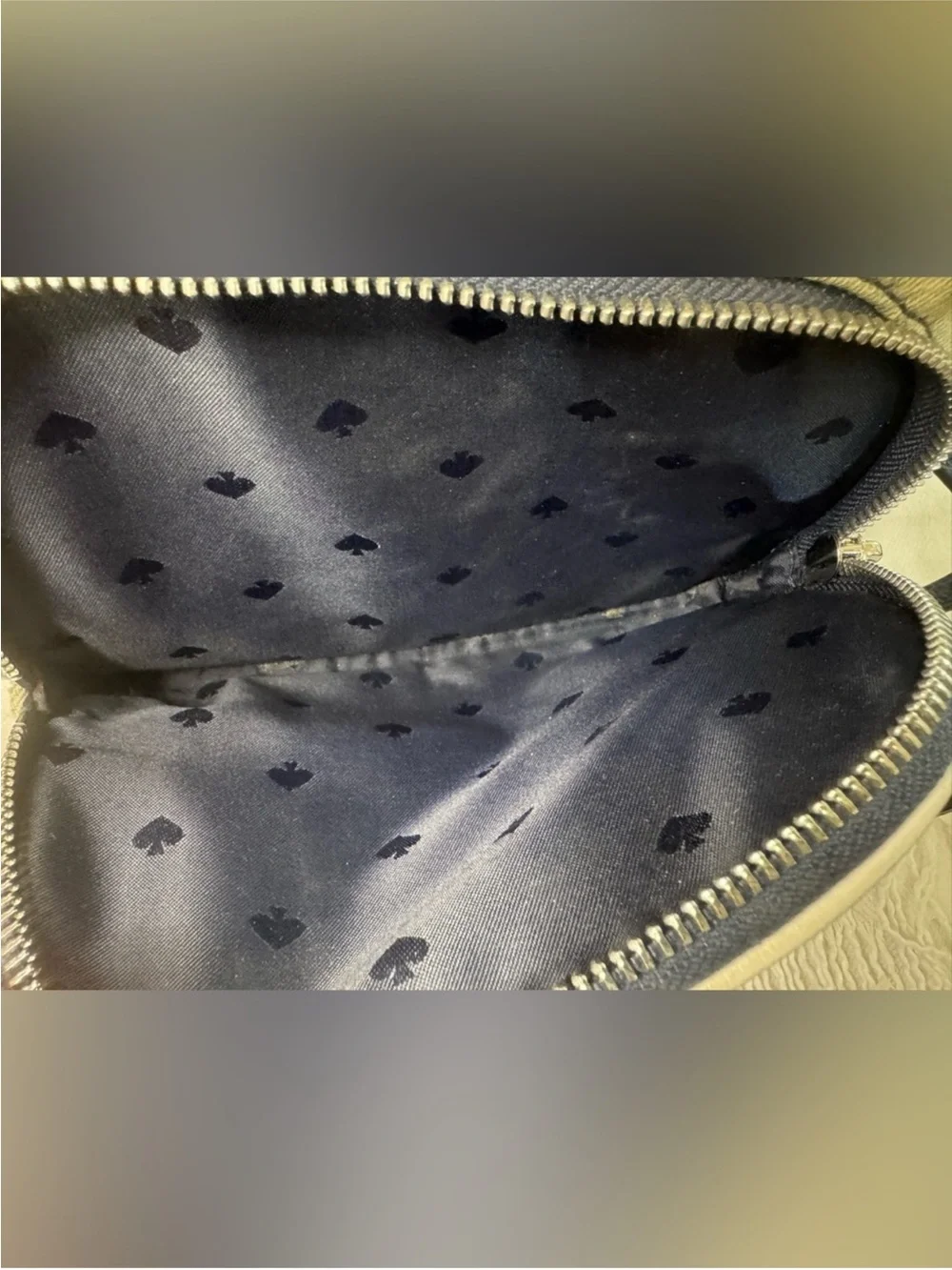 kate spade Navy and White Tie-Dye Denim Mini Backpack